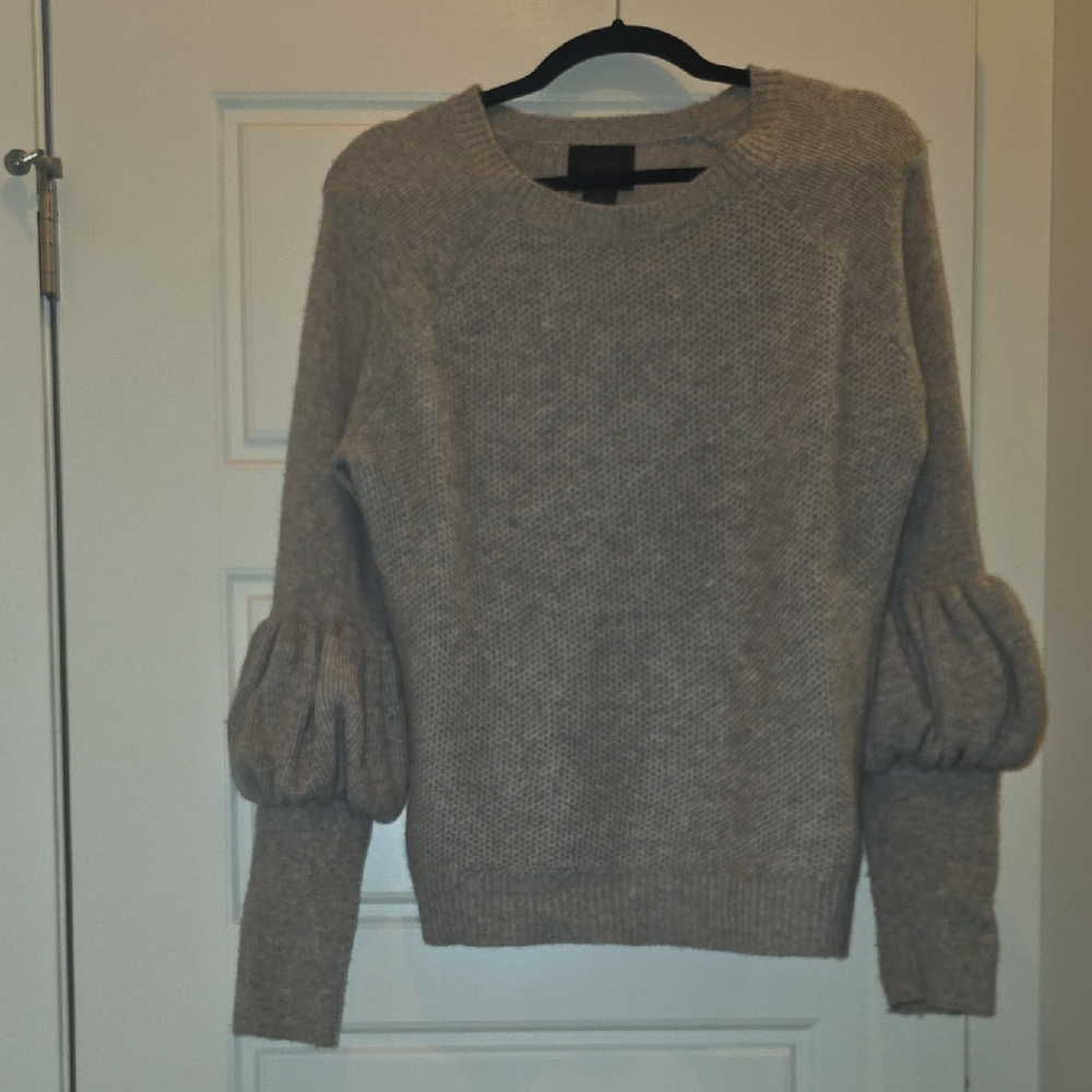 Magaschoni Taupe Sweater with Puff Sleeves